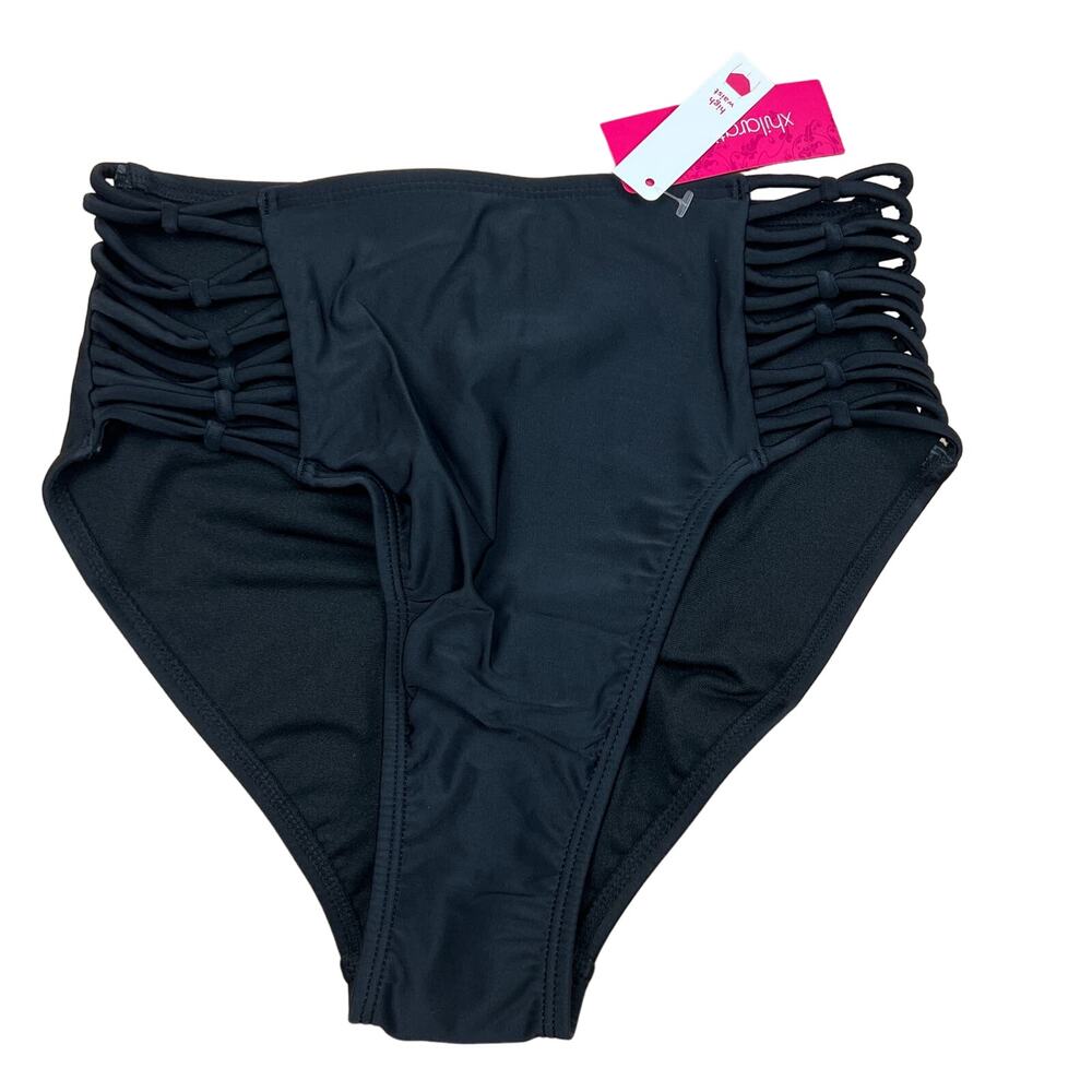 Xhilaration Juniors' High Waisted Black Bikini Bottoms - Size Small - NWT